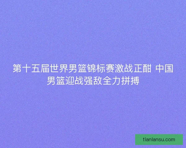 第十五届世界男篮锦标赛激战正酣 中国男篮迎战强敌全力拼搏